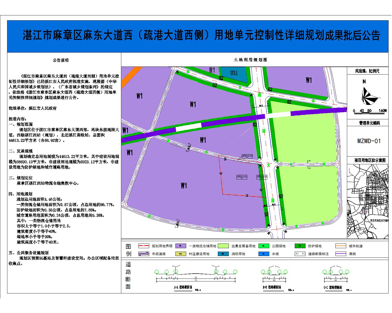 湛江市麻章区麻东大道西(疏港大道西侧)用地单元控制性详细规划公告.jpg